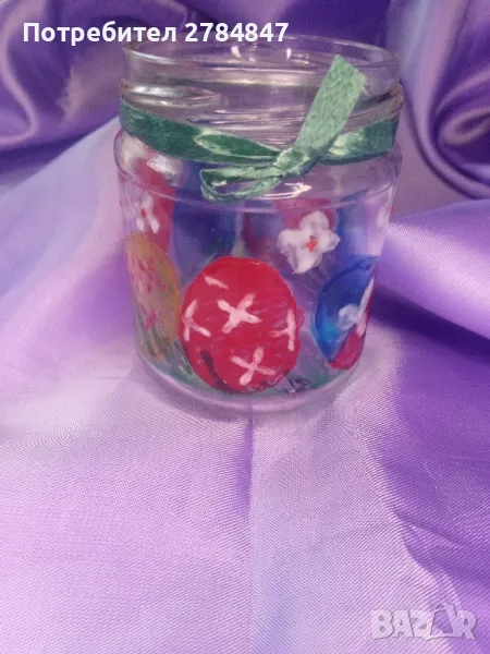 Ръчно рисуван буркан Великден , снимка 1