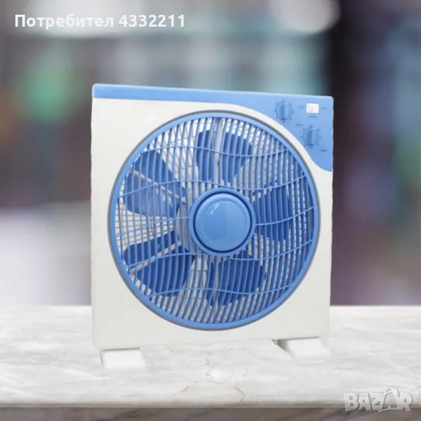 Вентилатор Rosberg, 40W, 30см. \ бокс, бял/син, снимка 1