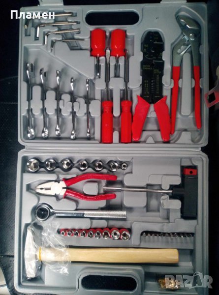 комплект куфар ръчни инструменти 100 части хром-ванадий, снимка 1