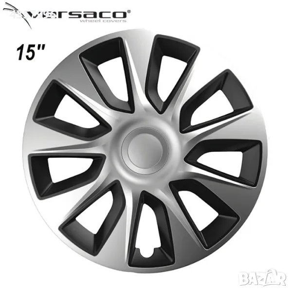 Тасове за джанти 15'' Versaco Stratos Silver / Black, снимка 1