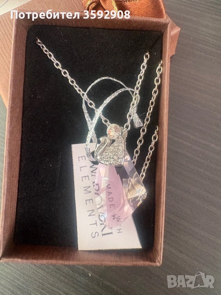 Колие лебед сваровски елементи, снимка 1