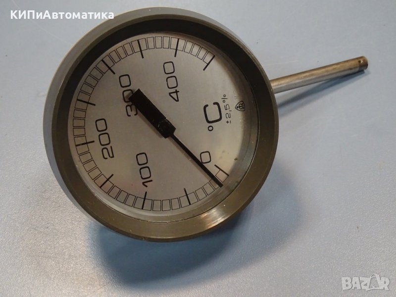 биметален термометър DTU N2 ф100mm, 0/+400°C, L-100mm, снимка 1