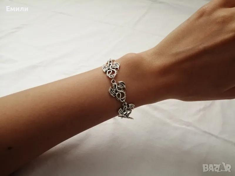 Ръчно изработена унисекс гривна китайски дракон (изработка по поръчка), снимка 1