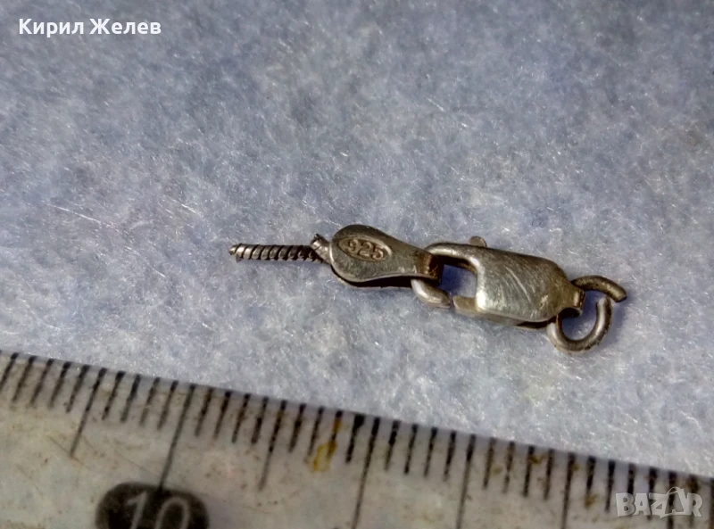 СТАРА СРЕБЪРНА КАРАБИНКА ЗАКОПЧАЛКА За КОЛИЕ ЛАНЕЦ ВЕРИЖКА ГРИВНА СРЕБРО 925 IYALY 34327, снимка 1