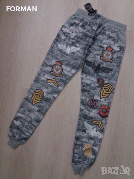 Дамско долнище в светлосив милитъри принт, снимка 1