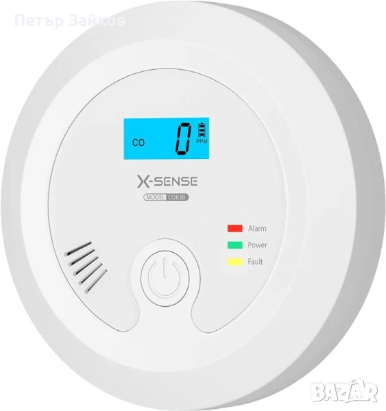 X-Sense CO детектор със сменяема батерия и LCD дисплей, снимка 1