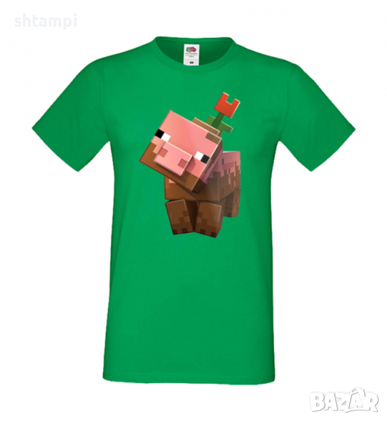 Мъжка тениска Flower Pig,Minecraft,Игра,Забавление,подарък,Изненада,Рожден Ден., снимка 1