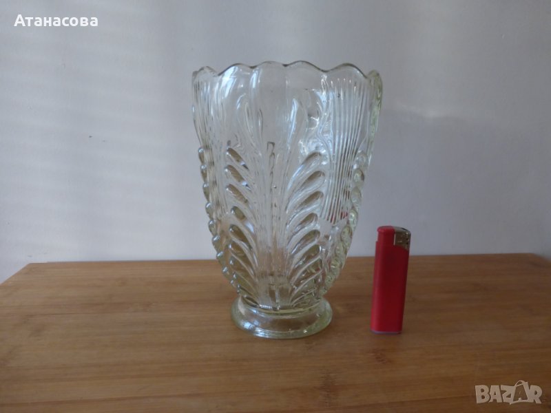 Ретро стъклена ваза 1950 г, снимка 1