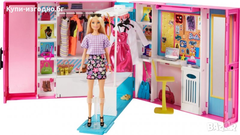 Детски комплект за игри - Barbie Dream Closet 60см , розов, снимка 1