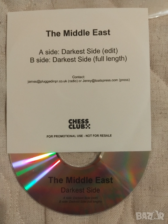 The Middle East ‎– Darkest Side - promo CD музика, снимка 1