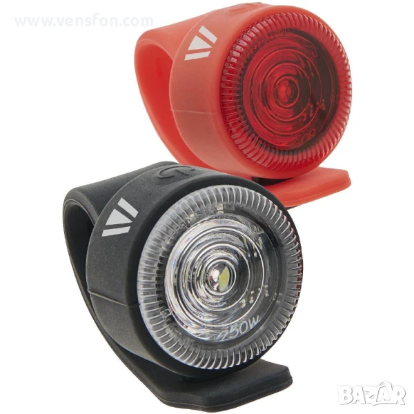 Комплект светлини за велосипед, е-скутер /черна и червена/, снимка 1