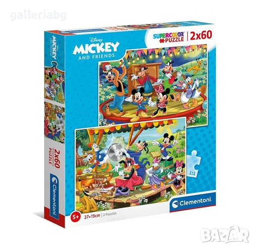 🧩 Пъзел Mickey & Friends / Мики Маус и Приятели – 2×60 части, Clementoni, снимка 1