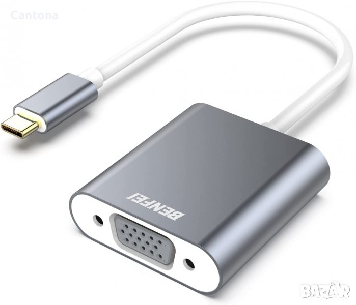 Benfei USB-C към VGA адаптер, Thunderbolt 3, USB тип C мъжки към VGA женски адаптер, снимка 1