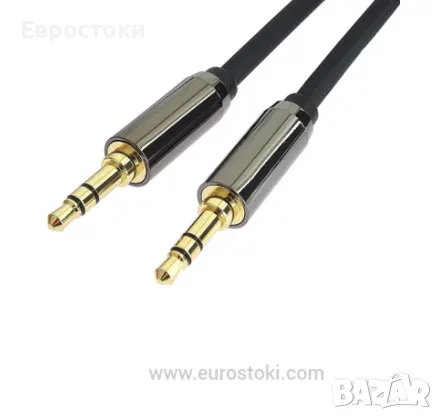 Аудио кабел HQ Jack, жак 3,5 мм мъжки към 3,5 мм мъжки, 3 метра, KJQMM3, цвят: черен, снимка 1