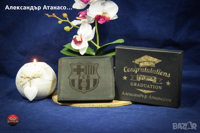 Персонализирано мъжко портмоне от естествена кожа тип "Crazy Horse", снимка 1