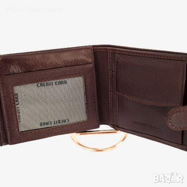 Портфейл от естествена к. NAKISA, снимка 1