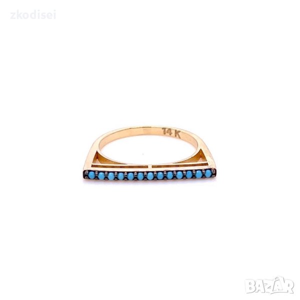 Златен дамски пръстен 1,65гр. размер:49 14кр. проба:585 модел:21884-5, снимка 1