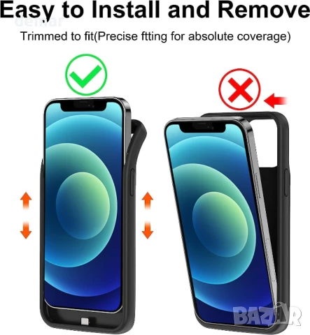 YISHDA калъф с батерия за iPhone 12 Mini/13 Mini (5.4 инча, черен), 6800mAh, снимка 3 - Калъфи, кейсове - 50687836