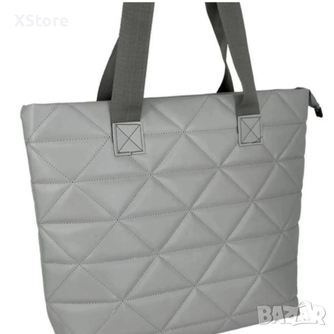 Дамска капитонирана чанта от еко к. - супер удобна подходяща за ежедневието, снимка 4 - Чанти - 52584493