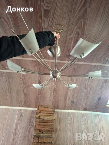 Продавам полилей с шест крушки G9. , снимка 2 - Полилеи - 53142451