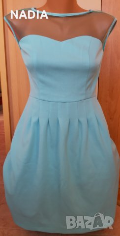 *Тюркоазена рокля с тюл, снимка 1