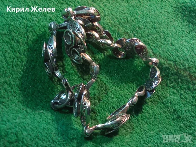 ИЗУМИТЕЛНО КРАСИВА АРТ СРЕБЪРНА ГРИВНА СРЕБРО 925 с БЯЛА ПОЗЛАТА Закопчалка БЛАГОРОДНА СТОМАНА 47484, снимка 13 - Гривни - 48492785