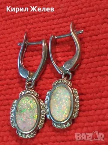ПРЕКРАСНИ СКЪПОЦЕННИ СРЕБЪРНИ ОБЕЦИ СРЕБРО 925 АНГЛИЙСКА ИЗРАБОТКА с БЯЛ ОГНЕН ОПАЛ и ЦИРКОНИ 26212, снимка 13 - Обеци - 49917578