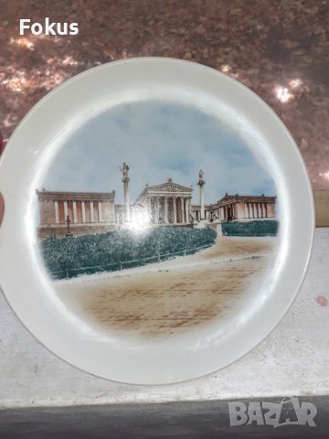 Стар порцелан Гърция колекционерска чиния, снимка 3 - Антикварни и старинни предмети - 38440048