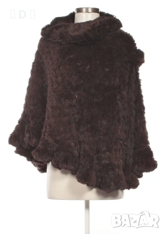 пончо с качулка естествен косъм, снимка 4 - Якета - 53469703