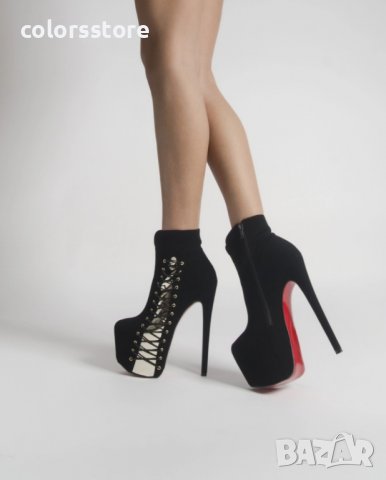 Боти на ток - черни - 2505, снимка 2 - Дамски боти - 34075540