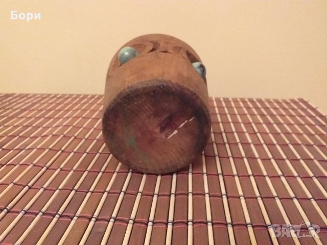 Стара дървена чаша резбована, снимка 4 - Антикварни и старинни предмети - 27406426