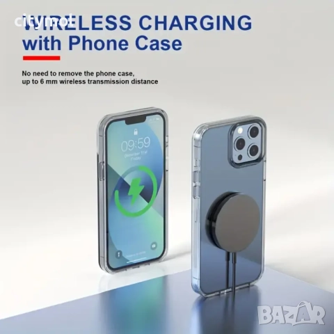 15W бързо безжично зарядно - Magsafe за iPhone 16/15/14/13/12 Pro Max, USB и Type C, снимка 7 - Безжични зарядни - 51609996