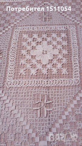 Плетена покривка 133смХ120см и конци  ретор брилянте , снимка 5 - Покривки за маси - 32714135