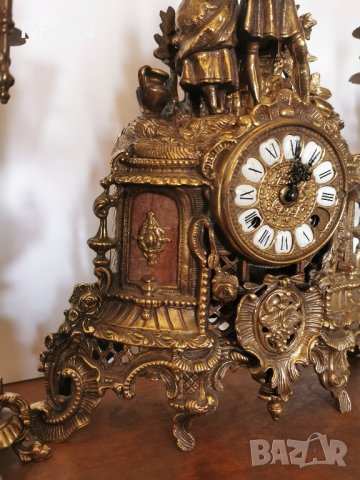 Каминен часовник бронзов , снимка 8 - Антикварни и старинни предмети - 36685540