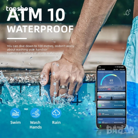 Нов проверен умен пръстен за проследяване на съня - пулс - фитнес тракер за мъже и жени, без ..., снимка 7 - Пръстени - 52359865