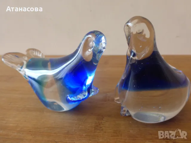 Стъклена фигура Тюлен 2 бр Мурано, снимка 4 - Декорация за дома - 50319484