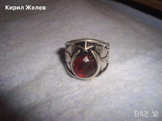 АРИСТОКРАТИЧЕН ПОСРЕБРЕН СКЪПОЦЕНЕН ВИНТИДЖ АРТ ПРЪСТЕН БЛАГОРОДНА СТОМАНА с ФАСЕТИРАН ГРАНАТ 27594, снимка 7 - Пръстени - 37442865