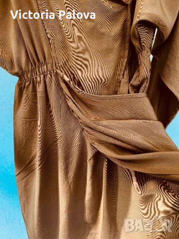 Бутикова рокля цвят горчица, снимка 12 - Рокли - 43636343