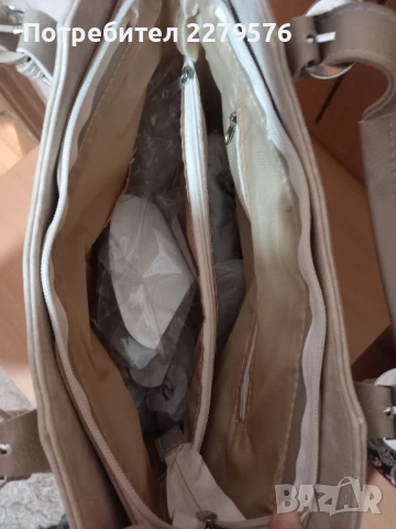 Бежова дамска чанта , снимка 5 - Чанти - 50672228