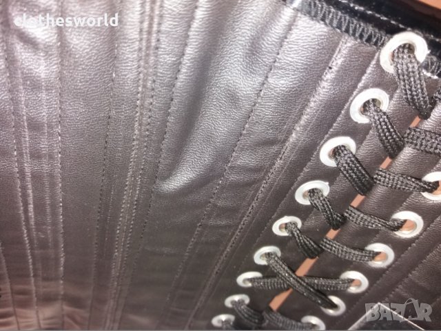 Лачен корсет под бюста в черно и бяло Busk с метални банели, снимка 11 - Корсети, бюстиета, топове - 35025136