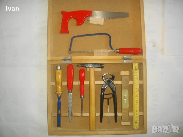 НОВ Немски КОМПЛЕКТ РЪЧНИ ИНСТРУМЕНТИ ТИП ДЕТСКИ ЗА ОБУЧЕНИЕ ПРАКТИКА 10 броя Старо масивно качество, снимка 4 - Други инструменти - 47662249