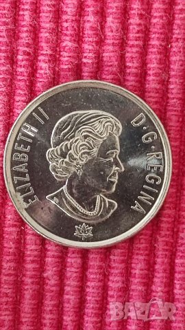 25 цента,150 години юбилей Канада,Кралица Елизабет ll. , снимка 3 - Нумизматика и бонистика - 38084004