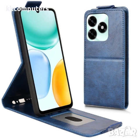 Кожен флип калъф за Honor X5c Plus 4G/ Honor X5c 4G- Стенд и Холдер за Карти, вкл. Протектор, 4 Цвят, снимка 2 - Калъфи, кейсове - 52638215