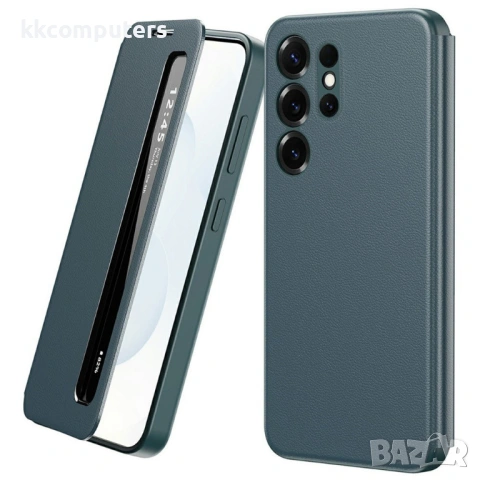 Smart View кожен калъф с прозорец и протектор за Samsung Galaxy A16 4G / 5G - четири цвята, снимка 4 - Калъфи, кейсове - 53412790