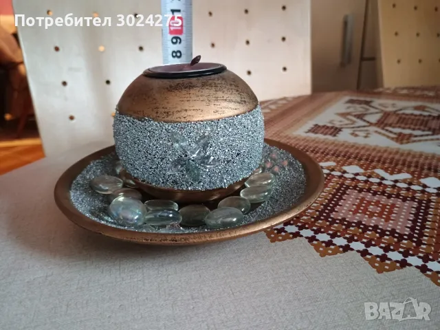 Свещник с чинийка за чаена свещ, снимка 2 - Декорация за дома - 48509626