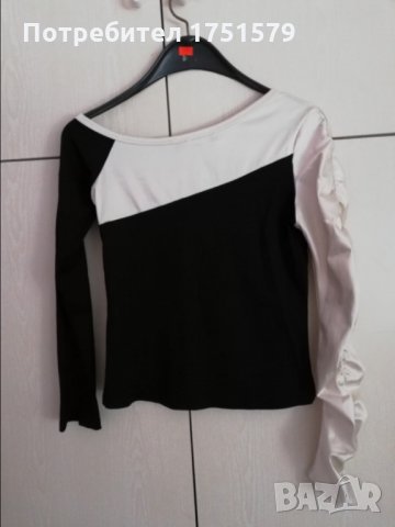 Блуза със сатенен ръкав, снимка 2 - Блузи с дълъг ръкав и пуловери - 28818339