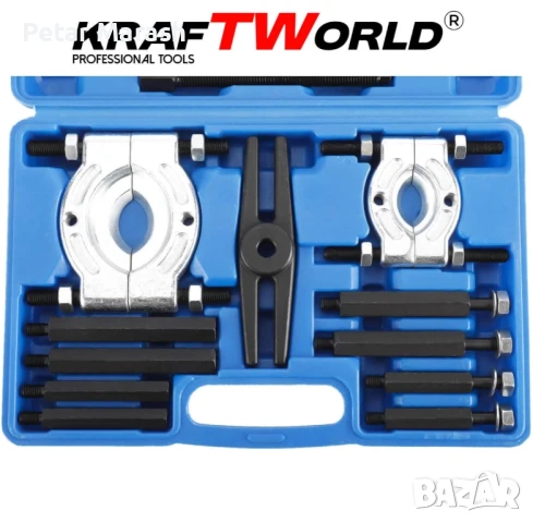 Комплект за демонтаж на лагери 30–70 мм KraftWorld Pro (14 части), снимка 6 - Куфари с инструменти - 50633616