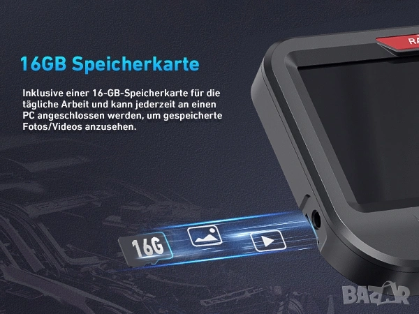 Професионален Ендоскоп Ralcam 360° с 4.3" IPS Екран и 6.2mm Сонда, снимка 10 - Индустриална техника - 53240341