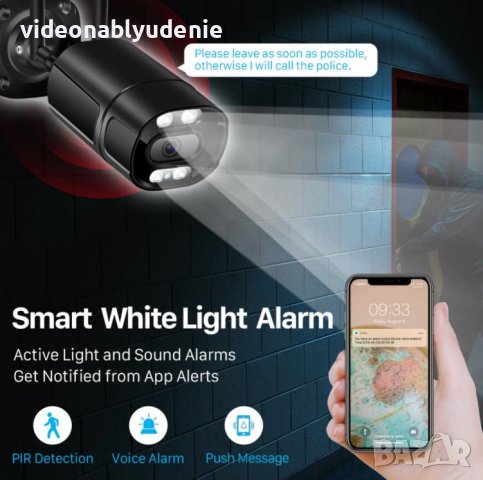 Метал Вандалоустойчиви IP Камери Водоустойчива AI Камера с ЦВЕТНО Нощно Виждане и Изкуствен Интелект, снимка 4 - IP камери - 38252378