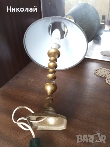 Ретро бронзова нощна лампа, снимка 2 - Антикварни и старинни предмети - 49333510